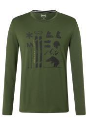 Supernatural Skiing Bear Muška duga Merino majica