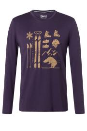 Moška merino dolga majica Supernatural Skiing Bear