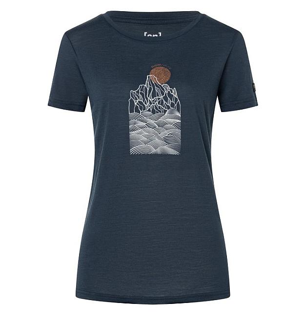Damen-Merinoshirt mit kurzen Ärmeln Super.natural Preikestolen Cliffs