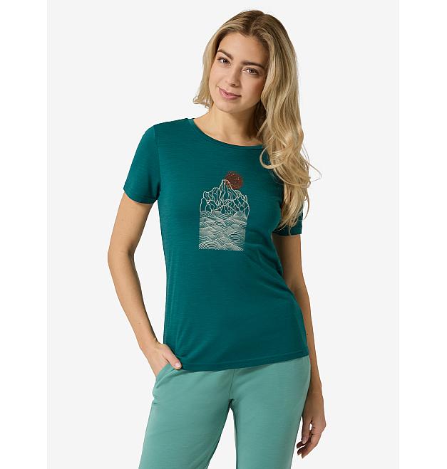 Damen-Merinoshirt mit kurzen Ärmeln Super.natural Preikestolen Cliffs
