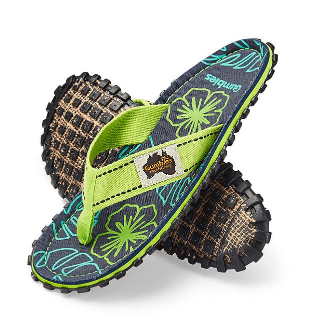 Ženske papuče Gumbies Lime Hibiskus