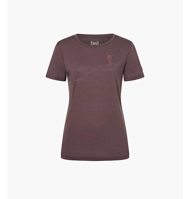 Maglia da donna in lana merino a maniche corte Super.natural Bergglück