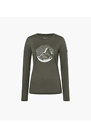 Super.natural Mountain Mandala Tree Langarm-Damen-Merino-T-Shirt