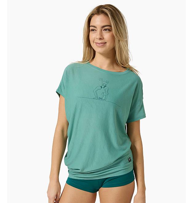 Ženska merino majica s kratkimi rokavi Super.natural Cat Yoga Loose