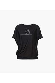 Women's merino short-sleeved shirt Super.natural Cat Yoga Loose