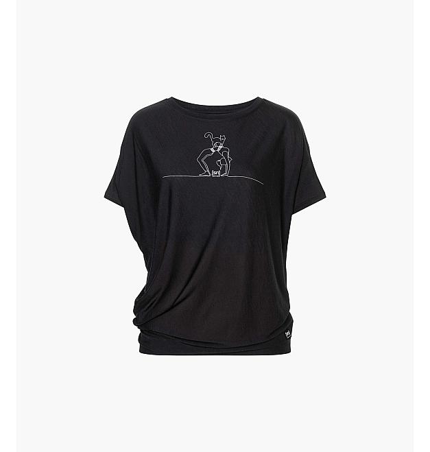 Women's merino short-sleeved shirt Super.natural Cat Yoga Loose
