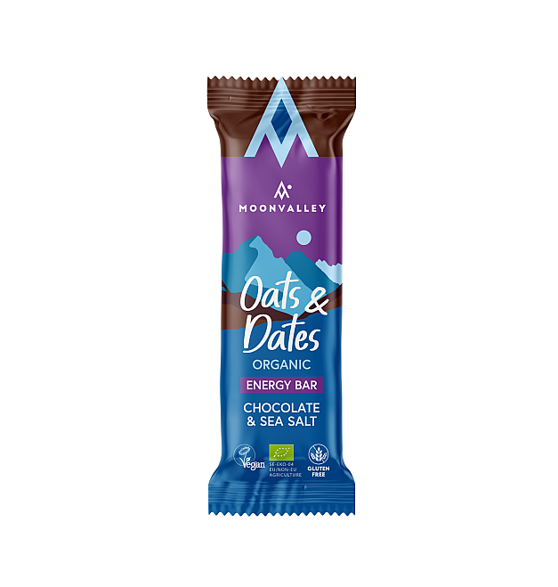 Barrita energética natural Moonvalley de chocolate y sal marina