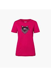 Women's merino short-sleeved shirt Super.natural Bandito Cat