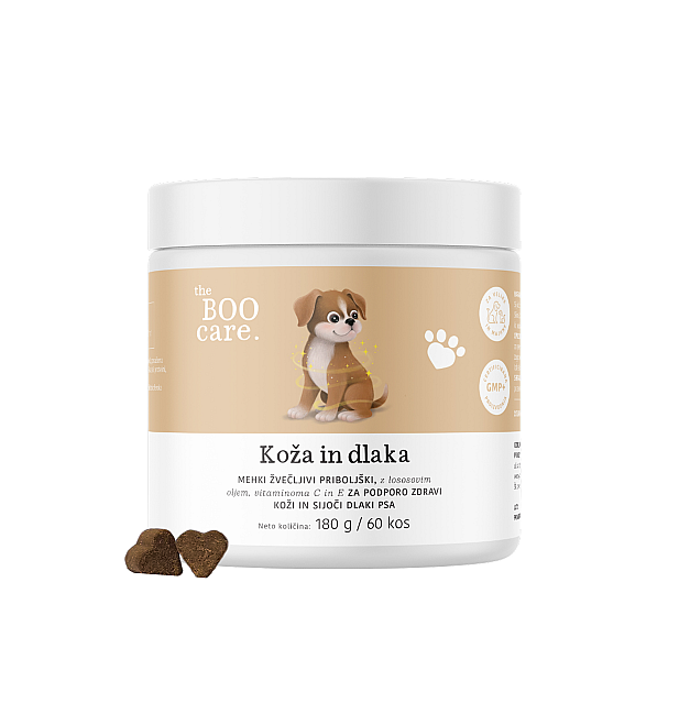 Dopolnilna kremna mešanica za pse BOO care Koža in dlaka 180 g (60 kos)