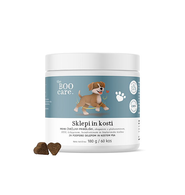 Prehransko dopolnilo za pse BOO care Sklepi in kosti 180 g (60 kos)