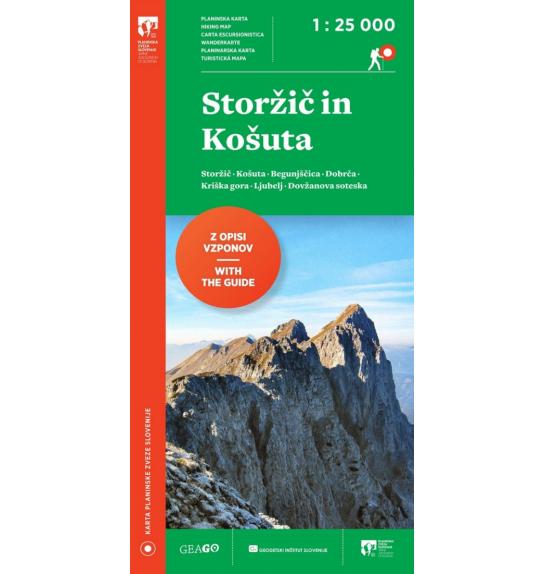 Alpinkarte Storžič und Košuta - 1:25.000 (Slowenische Alpinverei