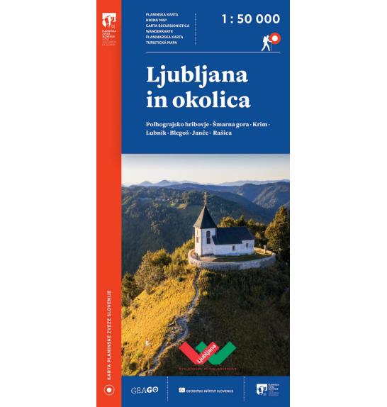 Zemljevid Ljubljana in okolica PZS- 1:50.000