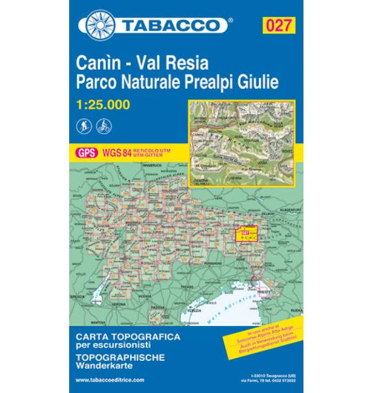Map 027 Canin, Val Resia, Parco Naturale Prealpi Giulie -