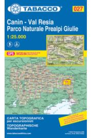 Wanderkarte 027 Canin, Val Resia, Parco Naturale Prealpi Giulie - Tabacco