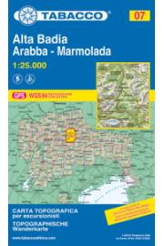 Harta Tabacco 07 Alta Badia, Arabba, Marmolada - Tabacco