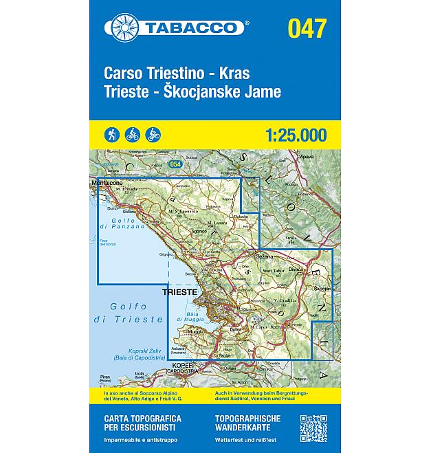 Karta 047 Tabacco Carso Triestino - Kraški Trst - Škocjanske pećine
