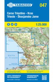 Zemljevid 047 Tabacco Carso Triestino - Kras Trieste - Škocjanske jame