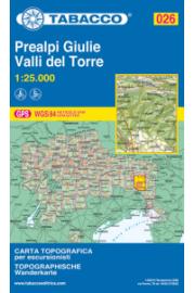 Map 026 Prealpi Giulie, Valli del Torre - Tabacco