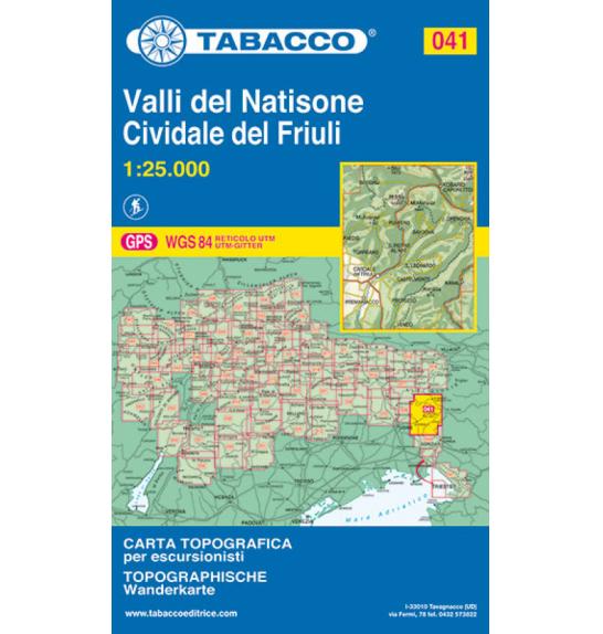 Zemljovid 041 Valli del Natisone, Cividale del Friuli - Tabacco