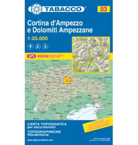 Landkarte 03 Cortina d'Ampezzo e Dolomiti ampezzane - Tabacco