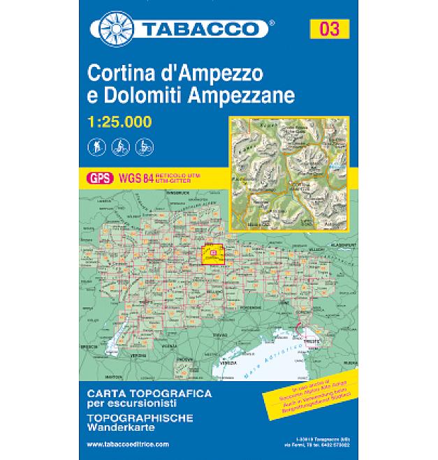 Mapa 03 Cortina d'Ampezzo e Dolomiti ampezzane - Tabacco