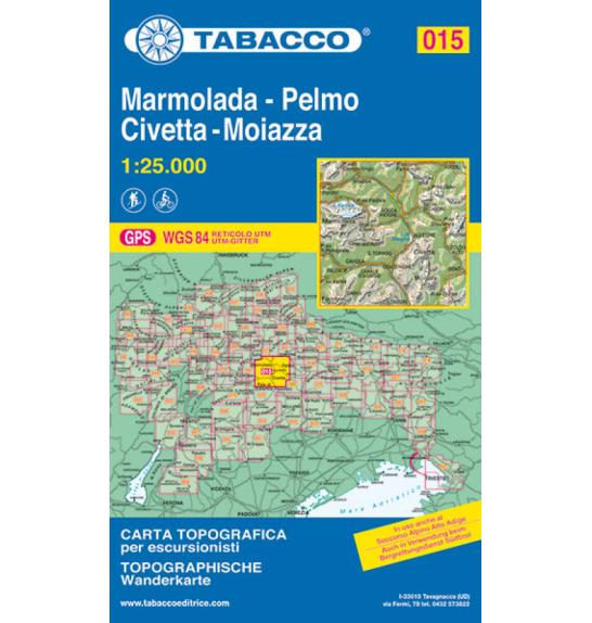 Mappa 015 Marmolada, Pelmo, Civetta, Moiazza - Tabacco