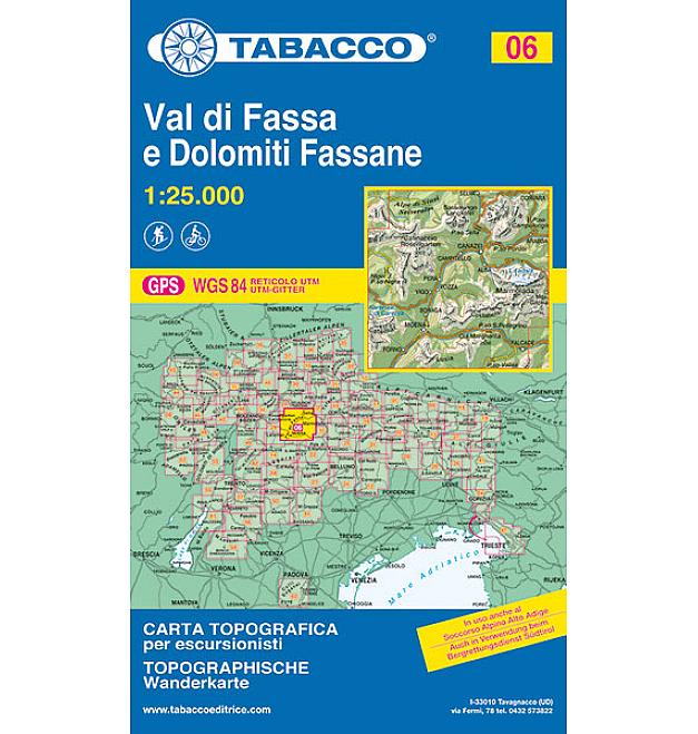 Mapa 06 Val di Fassa e Dolomiti Fassane - Tabaco