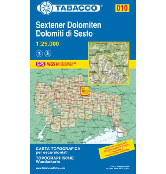 Landkarte 010 Sextener Dolomiten/Dolomiti di Sesto