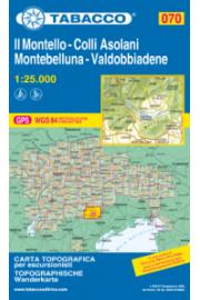 Zemljevid Tabacco 070 Il Montello - Colli Asolani - Montebelluna - Valdobbiadene