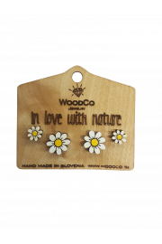 Holz-Ohrringe WoodCo Gänseblümchen groß und klein