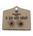 Leseni uhani WoodCo Rožice zlate