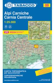 Zemljevid 09 Alpi Carniche, Carnia centrale - Tabacco