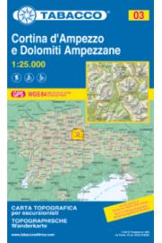 Zemljevid 03 Cortina d'Ampezzo e Dolomiti ampezzane - Tabacco